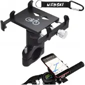 Webski Aluminium Smartphone-Halterung für Fahrradlenker 360° drehbar