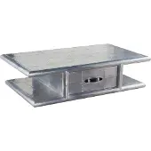 AEA Designer Flieger Couchtisch Aluminium vernietet Retro Wohnzimmer
