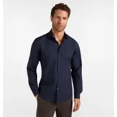 HARMONT & BLAINE für Herren. CNR001012523I Marineblaues Stretch-Popeline-Hemd (XL), Baumwolle, Klassisch, Langarm