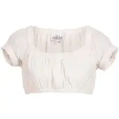 Nübler Dirndlbluse NÜBLER "Dirndlbluse kurzarm Sofia", Damen, Gr. 36, beige (natur), Obermaterial: 100% Baumwolle CO., Blusen Dirndlbluse