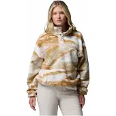 Columbia Women's Helvetia II Cropped Sherpa Half Snap Printed Fleece sea salt, summits (128) XS