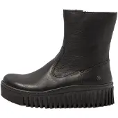 Art für Damen. 115311201003_001 Leder-Stiefelette 1531 Brighton schwarz (37), 3 bis 5 cm, Schnürsenkel, Reißverschluss, Lässig