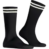 Falke Dynamic Wool Unisex Socken, 46-48, Schwarz, Streifen, Schurwolle