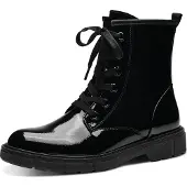 Marco Tozzi Damen Stiefeletten zum Schnüren, Schwarz (BLACK PATENT), 41 EU