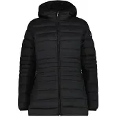 CMP Woman Padded Long Jacket FIX Hood nero (U901) 36