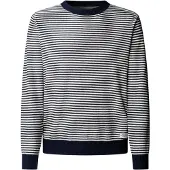 Pepe Jeans für Herren. PM7000107 Marineblauer Andre Streifen-Pullover (M), Lässig, Baumwolle