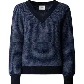 Pepe Jeans für Damen. PL7000199 Jersey Allie V marineblau (S), Lässig, Polyester, Langarm