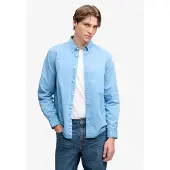 Superdry für Herren. M4011194A Garment Dyed Hemd blau (M), Lässig, Baumwolle, Langarm