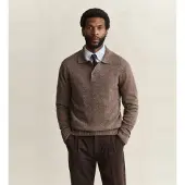 Gant für Herren. 8040263 Polo Wollmischung taupe (S), Wolle, Klassisch, Langarm