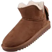 Dockers Winterboots BY GERLI, Damen, Gr. 40, braun (hellbraun), Textil, Schuhe Winterboots, Schlupfboots mit Zierschleife an der Ferse