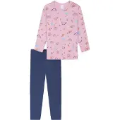 Schiesser Schlafanzug "Pyjama Kids Nightwear", Jungen, Gr. 140, pink (rosa, blau), Obermaterial: 100% Baumwolle CO., Homewear-Sets Schlafanzug