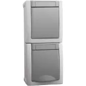 HHG Panasonic Steckdose/Wechselsch-Kombi senkr.FR-AP IP54 gr 90591098-DE