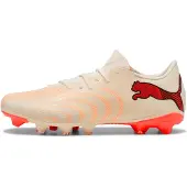 Puma Fußballschuh "FUTURE 9 MATCH FUSION FGAG", Gr. 45, Textil, beige (sugarot almond, weiß, ultra rot, schwarz), Synthetik, Schuhe Fußballschuh, für Rasen- und Kunstrasenplätze