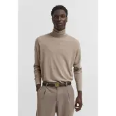 Bugatti Rollkragenpullover "Regular Fit" Regular Fit Wolle Feinstrick