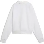 Puma Damen Langarmshirt CLASS Relaxed Longsleeve Polo FL 694011-05 L - White Glow Heather - L