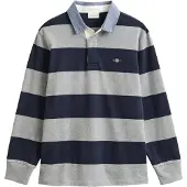 Gant Langarm-Poloshirt "REG CHAMBRAY STRIPE HEAVY RUGGER"