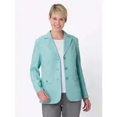 Sieh an! Blusenblazer SIEH AN "Blazer Blusenblazer mit Wiener Nähten", Damen, Gr. 54, blau (mint), Elegant, Blazer Blusenblazer, in klassischer Form