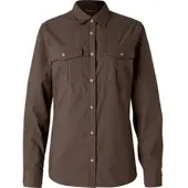 Pinewood Insectsafe Poplin Long Sleeve Women Shirt d.olive (128) XL