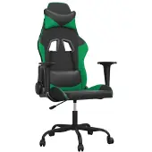 vidaXL Gaming-Stuhl mit Massagefunktion Schwarz und Grün Kunstleder