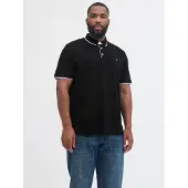 Jack & Jones Jjepaulos Polo Ss Noos Pls - Plus Size, Schwarz,5XL
