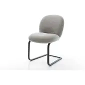 DELIFE Freischwinger Nube-Flex Strukturstoff Soft Grau Freischwinger flach Schwarz Taschenfederkern