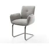 DELIFE Freischwinger Nela-Flex Strukturstoff Soft Grau Freischwinger flach Graphit