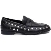 MACIEJKA Ganzjährige Damen Schuhe Mokassins aus schwarzem Naturleder zum Schlüpfen