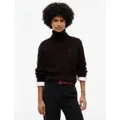 Tommy Hilfiger Rollkragenpullover "SOFT WOOL CABLE ROLL-NK LS SWT" Wolle, mit Zopfmuster