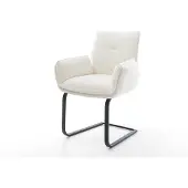 DELIFE Freischwinger Nela-Flex Bouclé Soft Beige Freischwinger flach Schwarz
