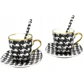 Queen Isabell Espresso-Tassen-Set Porzellan 2 Stück mit Untertassen