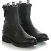 Bikkembergs Schwarze Damenstiefel aus glattem Obermaterial mit Zierschnalle und robuster Sohle