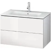 Duravit L-Cube Waschtischunterbau wandhängend, 2 Schubkästen, 820x550x481mm, LC624104343, Farbe: Basalt Matt Dekor