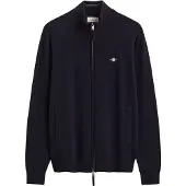 Gant Cardigan "SUPERFINE LAMBSWOOL", Herren, Gr. XL, schwarz (marine), Strick, Obermaterial: 100% Wolle, normal, Rippbündchen, Strickjacken Cardigan, Reißverschluss, aus Wolle, regular fit