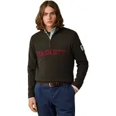 Hackett London für Herren. HM7000258 Pullover mit Reißverschluss Hzip grün (XS), Lässig, Wolle