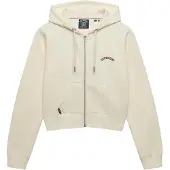 Superdry für Damen. W2012286A Kurzes Essential Logo Hoodie in Weiß (M), Lässig, Baumwolle