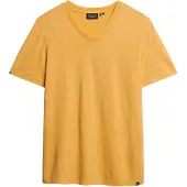 Superdry für Herren. M1011889A Geflammtes V-Ausschnitt-T-Shirt gelb (L), Lässig, Baumwolle, Kurzarm