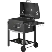 Outsunny Holzkohlegrill Grillwagen Grill BBQ Holzkohle Kohlegrill Gartengrill