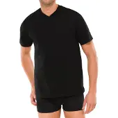 Schiesser Herren American T-Shirt 2er Pack - 1/2 Arm, Unterhemd, V-Ausschnitt