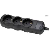 Kopp 3-Wege-Steckdosenleiste schwarz ohne Stecker One Piece - 120305001 [5 Stück]