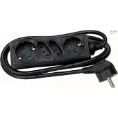 Kopp 4-Wege-Buchse mit Erdungsstecker Schwarz 1 Stück - 125905011 [20 Stück]