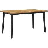 Syfax 140 x 80 x 75 cm Massivholz Akazie Weiß und Schwarz