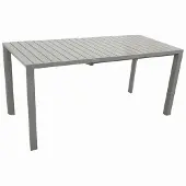 Degamo Gartentisch Esstisch Ausziehtisch BAGO 120/162x70cm, Aluminium silbergrau, wetterfest
