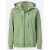Casual Looks Shirtjacke "Sweatjacke", Damen, Gr. 44, eucalyptus, 100% Baumwolle, unifarben, Shirts Shirtjacke