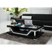AEA Gepolsterte Tische Schwarzer Couchtisch Glastisch Sofa Beistell Moderner Tisch