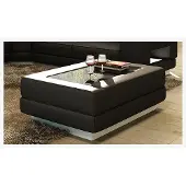 AEA Designer Couchtisch Polster Tisch Leder Glas Moderner Tische Glastische Farbwahl