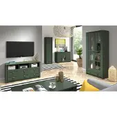 AEA Wohnzimmer Komplettset Landhaus Möbel Set 5 tlg. Wohnwand Holz Kommode Tisch