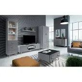 AEA Wohnzimmer Modern Stil Wohnwände 4tlg Set Modern Wohnwand Vitrinen Regal Schrank