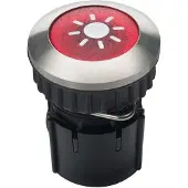 Grothe Klingeltaster rund 14,6mm Knopf rot, Hülse V2A PROTACT 105 LED
