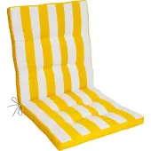 Kettler Polen Herlag Niedriglehner Gartenstuhlauflage Mia Gelb-Gestreift 103x50x5cm, Easy-Drop Bänder, 1 Polster