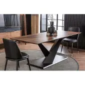 AEA Säulentisch Küchentisch Luxus im modernen Stil brauner Tisch 208x92cm
